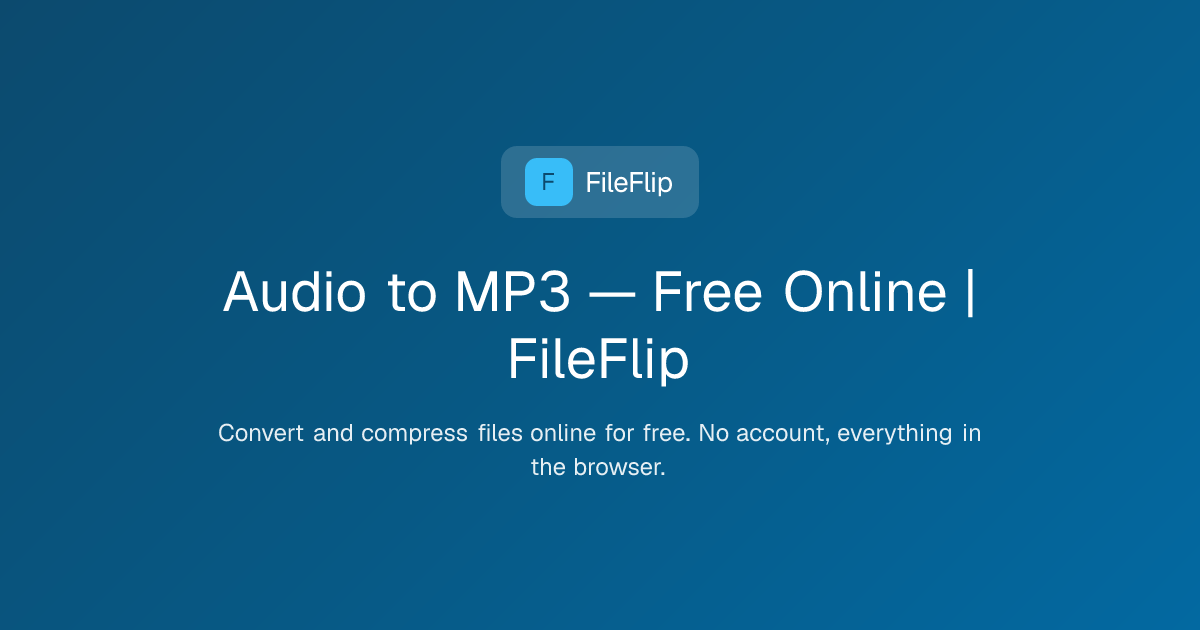 Audio to MP3 — Free Online | FileFlip — FileFlip