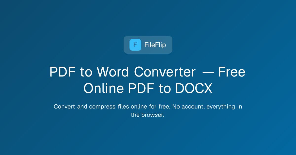 PDF to Word Converter — Free Online PDF to DOCX — FileFlip