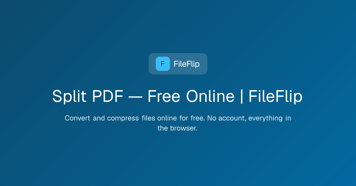 Split PDF — Free Online | FileFlip — FileFlip
